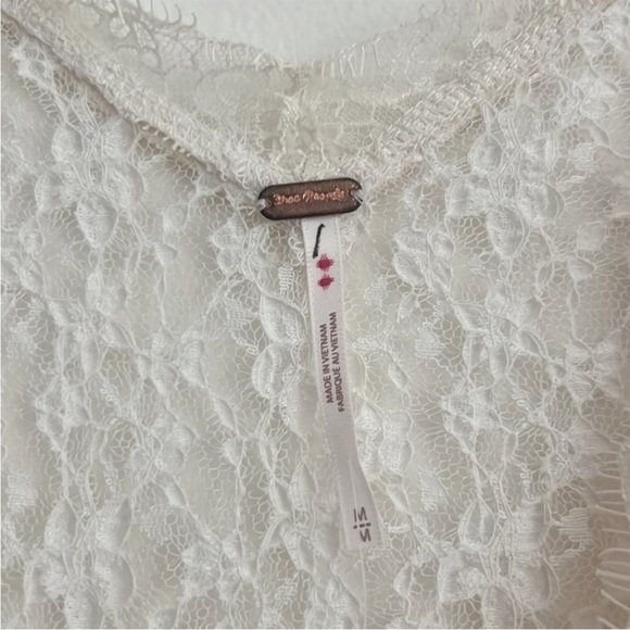 NWOT Free People Petra Mini Dress Lace Long Sleeve Mini Dress Ivory - Picture 11 of 12